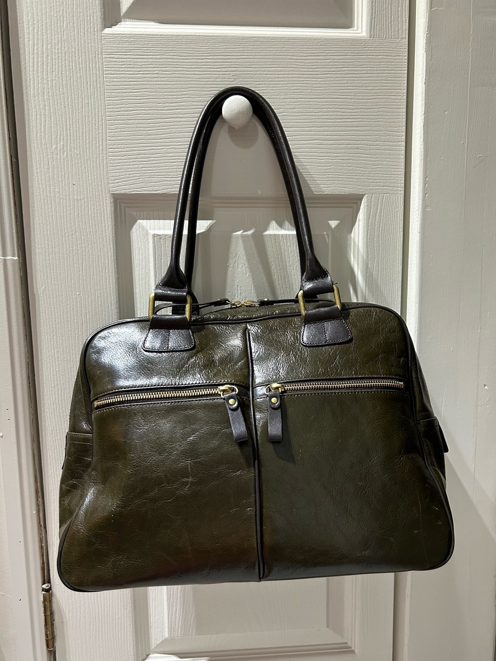 DANIER Olive Green Genuine Leather Shoulder Bag / Tote / Satchel